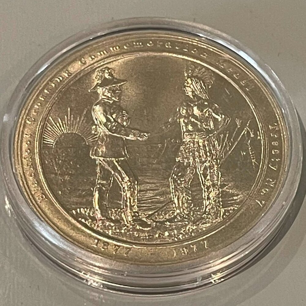 RCM SILVER COIN - Blackfoot Crossing Commemorative Treaty Silver medal 1877-1977